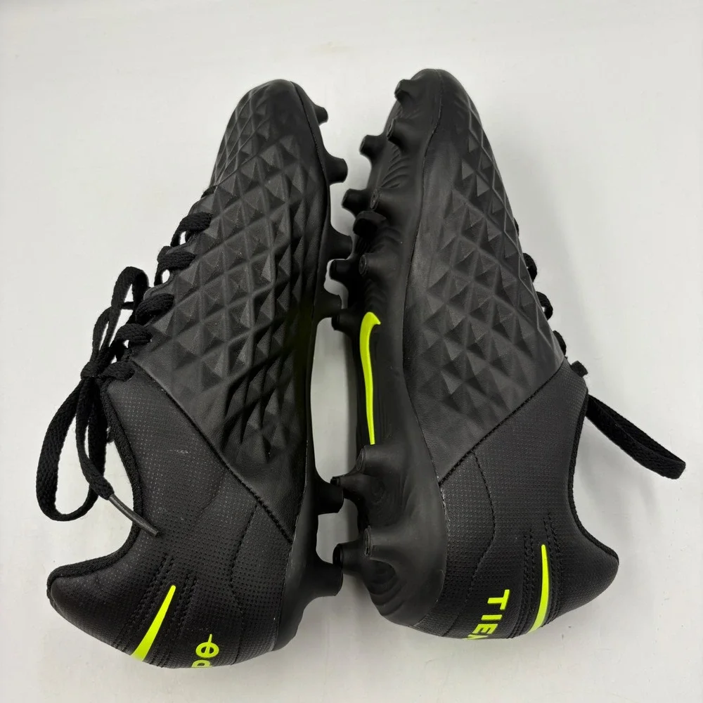 Nike Tiempo Legend 8 Club Soccer Cleats Kids 5Y Black Volt Good Textured MG